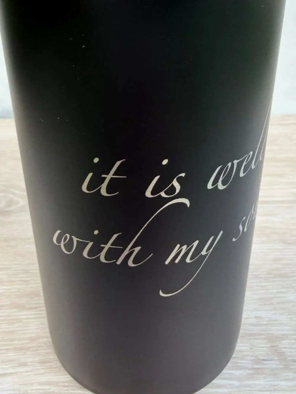 It Is Well Tumbler 12 oz Black Stainless Steel Insulated Christian Travel Mug